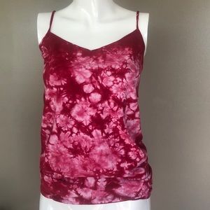 Beautiful red tie dye nylon blend tank